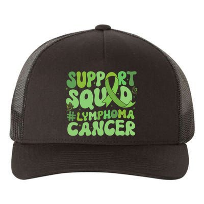 Support Squad Lymphoma Cancer Awareness Green Ribbon Yupoong Adult 5-Panel Trucker Hat