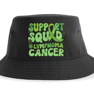 Support Squad Lymphoma Cancer Awareness Green Ribbon Sustainable Bucket Hat