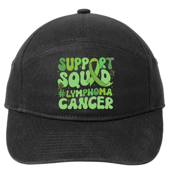 Support Squad Lymphoma Cancer Awareness Green Ribbon 7-Panel Snapback Hat