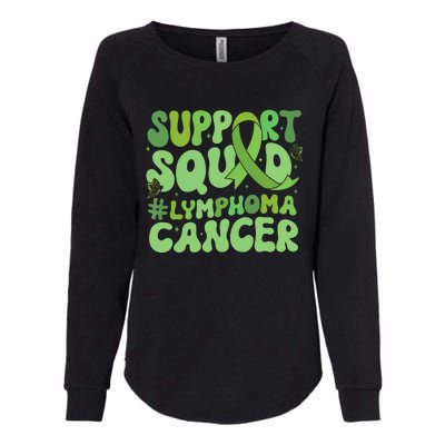 Support Squad Lymphoma Cancer Awareness Green Ribbon Womens California Wash Sweatshirt