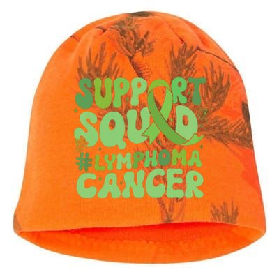 Support Squad Lymphoma Cancer Awareness Green Ribbon Kati - Camo Knit Beanie