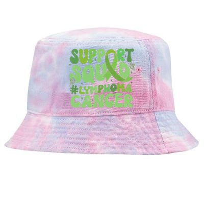 Support Squad Lymphoma Cancer Awareness Green Ribbon Tie-Dyed Bucket Hat