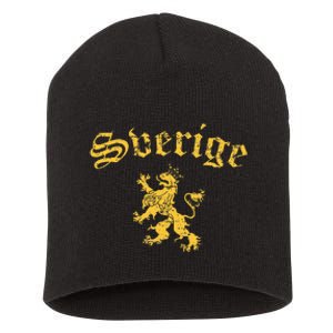 Sverige Sweden Lion Symbol Swedish Pride Short Acrylic Beanie