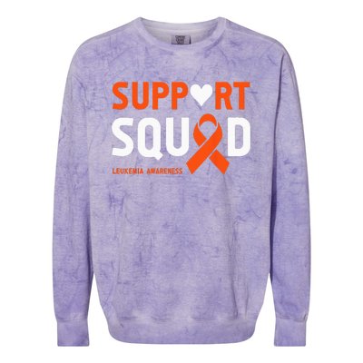 Support Squad Leukemia Awareness (1) Colorblast Crewneck Sweatshirt