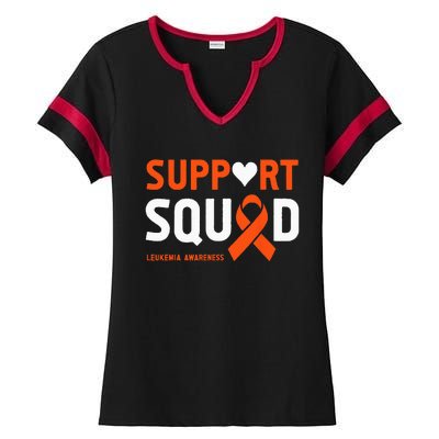 Support Squad Leukemia Awareness (1) Ladies Halftime Notch Neck Tee