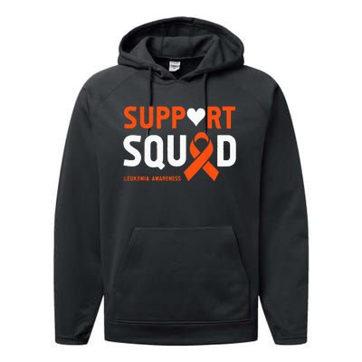 Support Squad Leukemia Awareness (1) Performance Fleece Hoodie