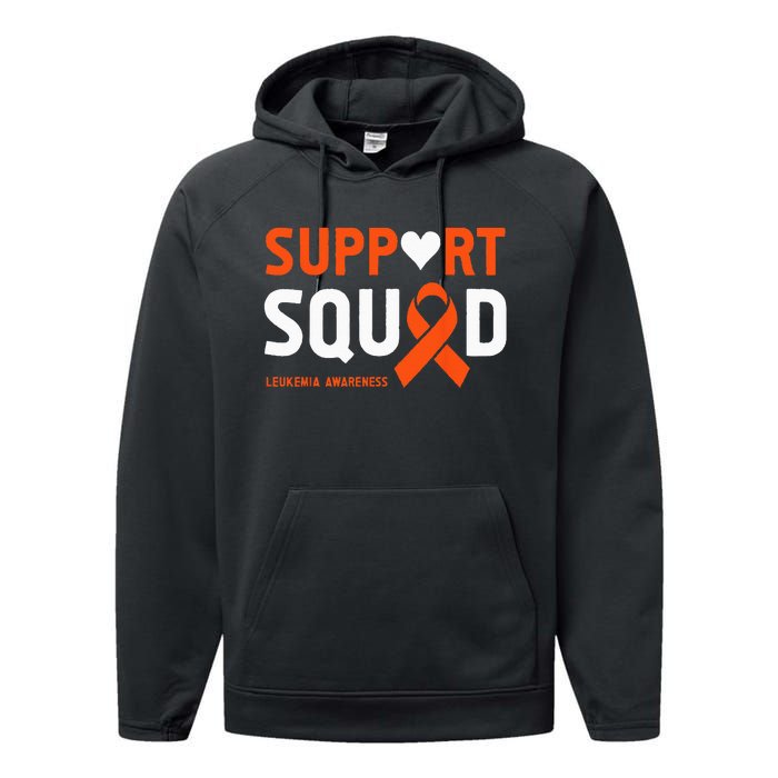 Support Squad Leukemia Awareness (1) Performance Fleece Hoodie