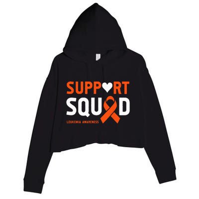 Support Squad Leukemia Awareness (1) Crop Fleece Hoodie