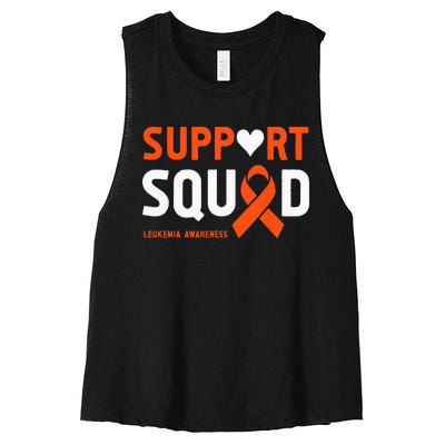 Support Squad Leukemia Awareness (1) Women's Racerback Cropped Tank