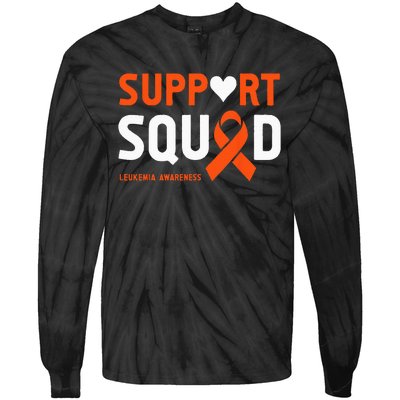 Support Squad Leukemia Awareness (1) Tie-Dye Long Sleeve Shirt