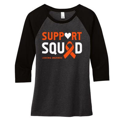 Support Squad Leukemia Awareness (1) Women's Tri-Blend 3/4-Sleeve Raglan Shirt