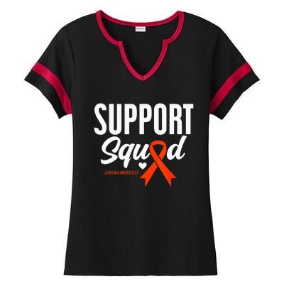 Support Squad Leukemia Awareness Ladies Halftime Notch Neck Tee