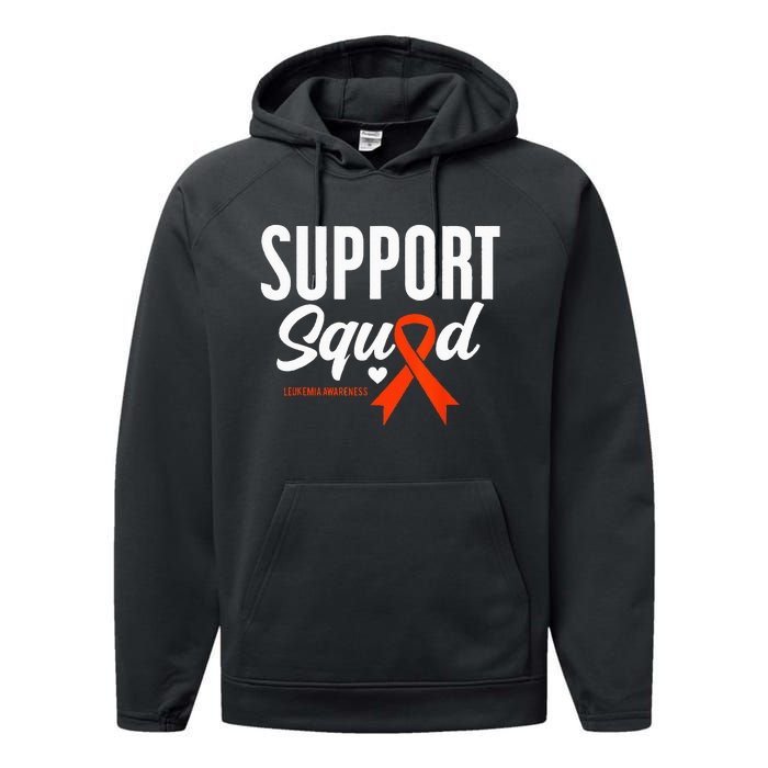 Support Squad Leukemia Awareness Performance Fleece Hoodie