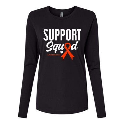 Support Squad Leukemia Awareness Womens Cotton Relaxed Long Sleeve T-Shirt