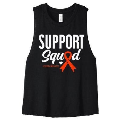 Support Squad Leukemia Awareness Women's Racerback Cropped Tank