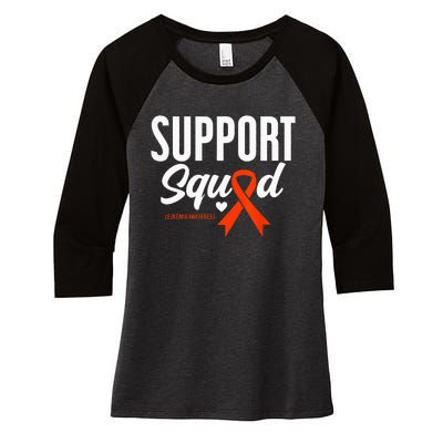 Support Squad Leukemia Awareness Women's Tri-Blend 3/4-Sleeve Raglan Shirt