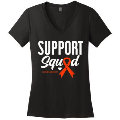 Support Squad Leukemia Awareness Women's V-Neck T-Shirt