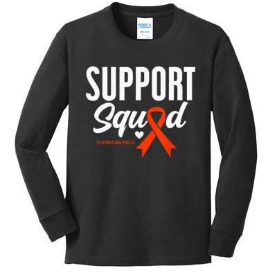 Support Squad Leukemia Awareness Kids Long Sleeve Shirt