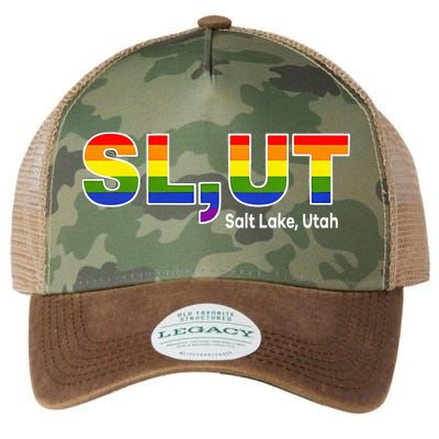 SlUt Salt Lake Utah Lgbtq Pride Funny Sarcasm Saying Legacy Tie Dye Trucker Hat