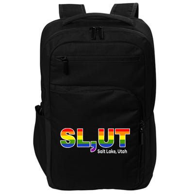 SlUt Salt Lake Utah Lgbtq Pride Funny Sarcasm Saying Impact Tech Backpack