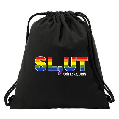 SlUt Salt Lake Utah Lgbtq Pride Funny Sarcasm Saying Drawstring Bag