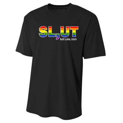 SlUt Salt Lake Utah Lgbtq Pride Funny Sarcasm Saying Performance Sprint T-Shirt