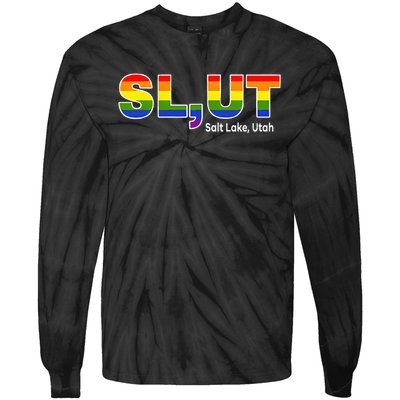 SlUt Salt Lake Utah Lgbtq Pride Funny Sarcasm Saying Tie-Dye Long Sleeve Shirt