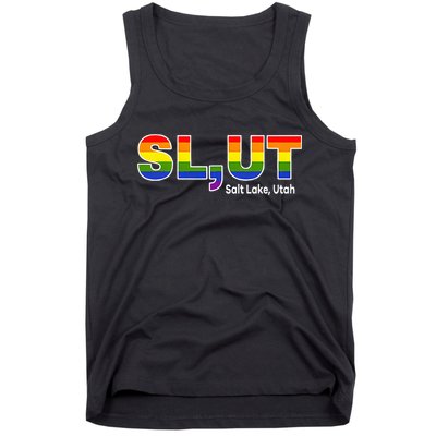 SlUt Salt Lake Utah Lgbtq Pride Funny Sarcasm Saying Tank Top