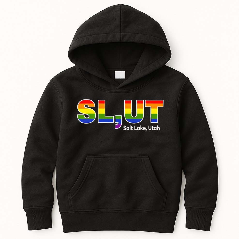 SlUt Salt Lake Utah Lgbtq Pride Funny Sarcasm Saying Kids Hoodie