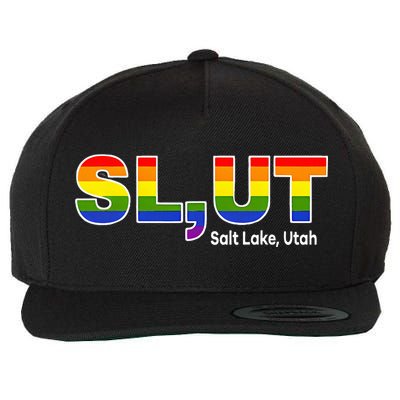 SlUt Salt Lake Utah Lgbtq Pride Funny Sarcasm Saying Wool Snapback Cap
