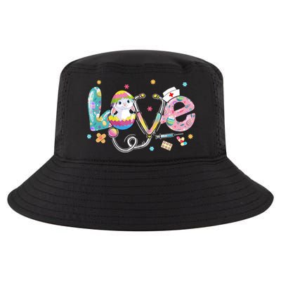 Stethoscope Scrub Life Nurse Bunny Easter Day Outfits Funny Gift Cool Comfort Performance Bucket Hat