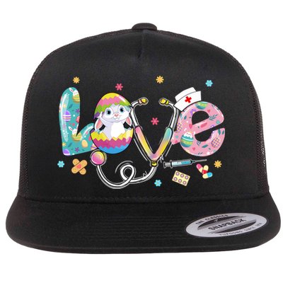 Stethoscope Scrub Life Nurse Bunny Easter Day Outfits Funny Gift Flatbill Hat