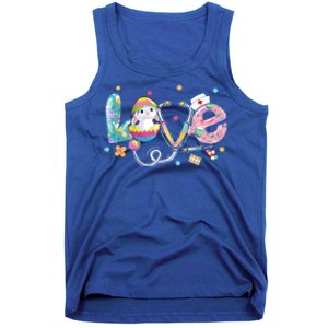 Stethoscope Scrub Life Nurse Bunny Easter Day Outfits Funny Gift Tank Top