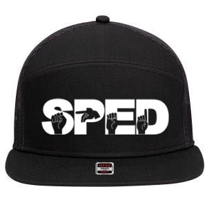 Sped Sign Language Gift Special Education Teacher Great Gift 7 Panel Mesh Trucker Snapback Hat