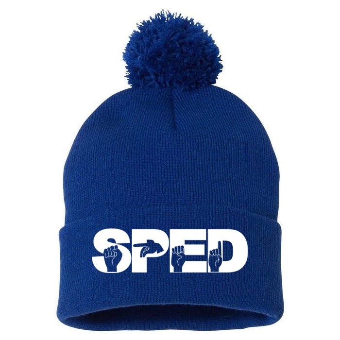 Sped Sign Language Gift Special Education Teacher Great Gift Pom Pom 12in Knit Beanie