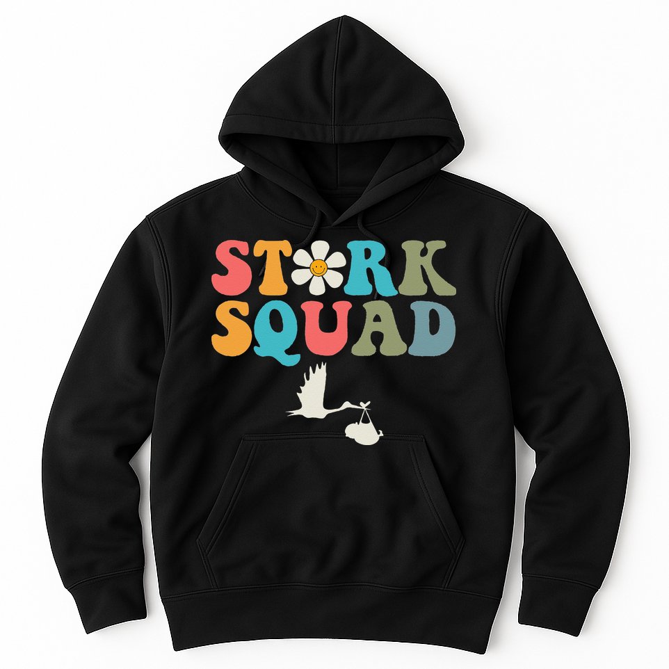 Stork Squad Labor & Delivery Nurse L&D Mother Baby Hoodie