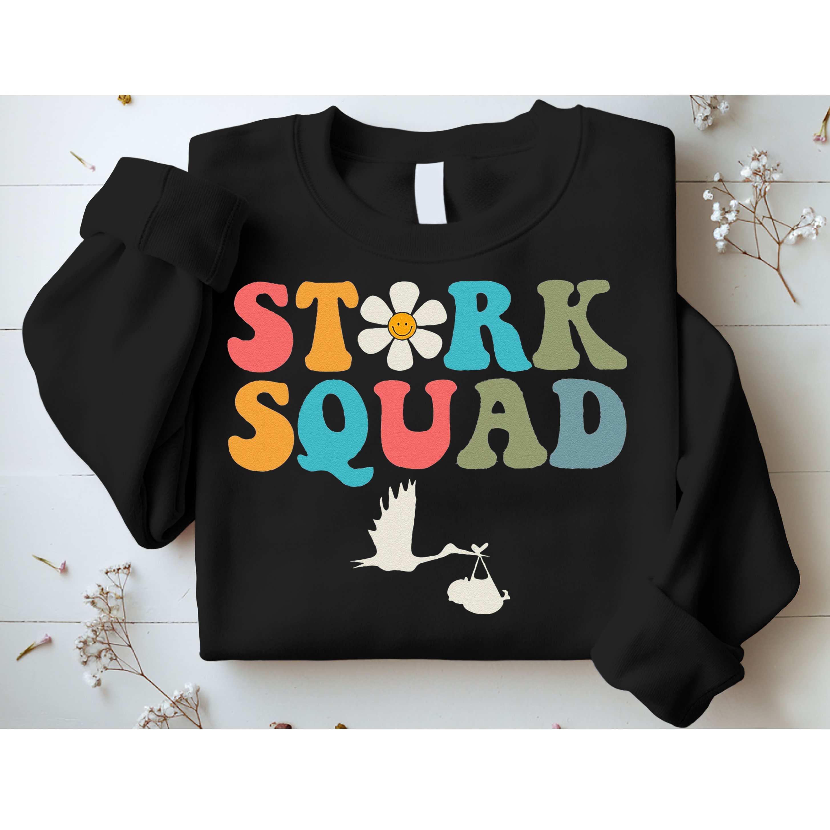 Stork Squad Labor & Delivery Nurse L&D Mother Baby Sweatshirt