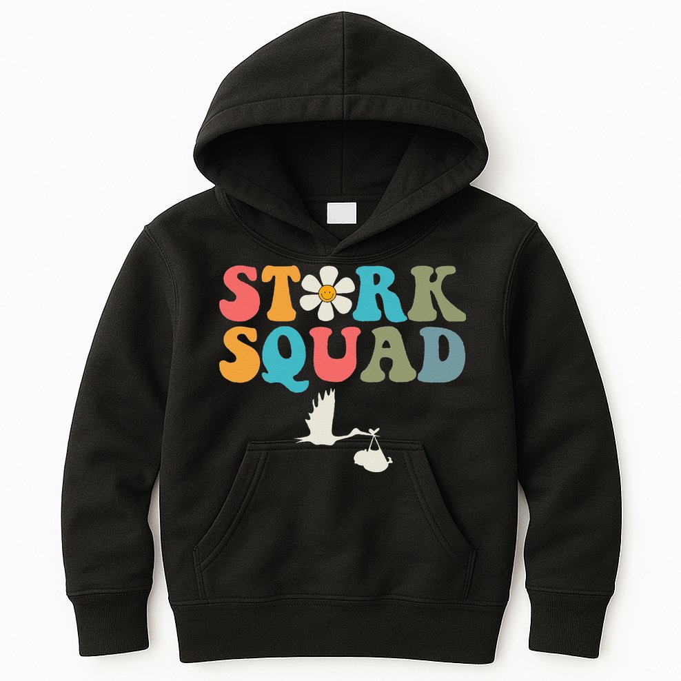 Stork Squad Labor & Delivery Nurse L&D Mother Baby Kids Hoodie