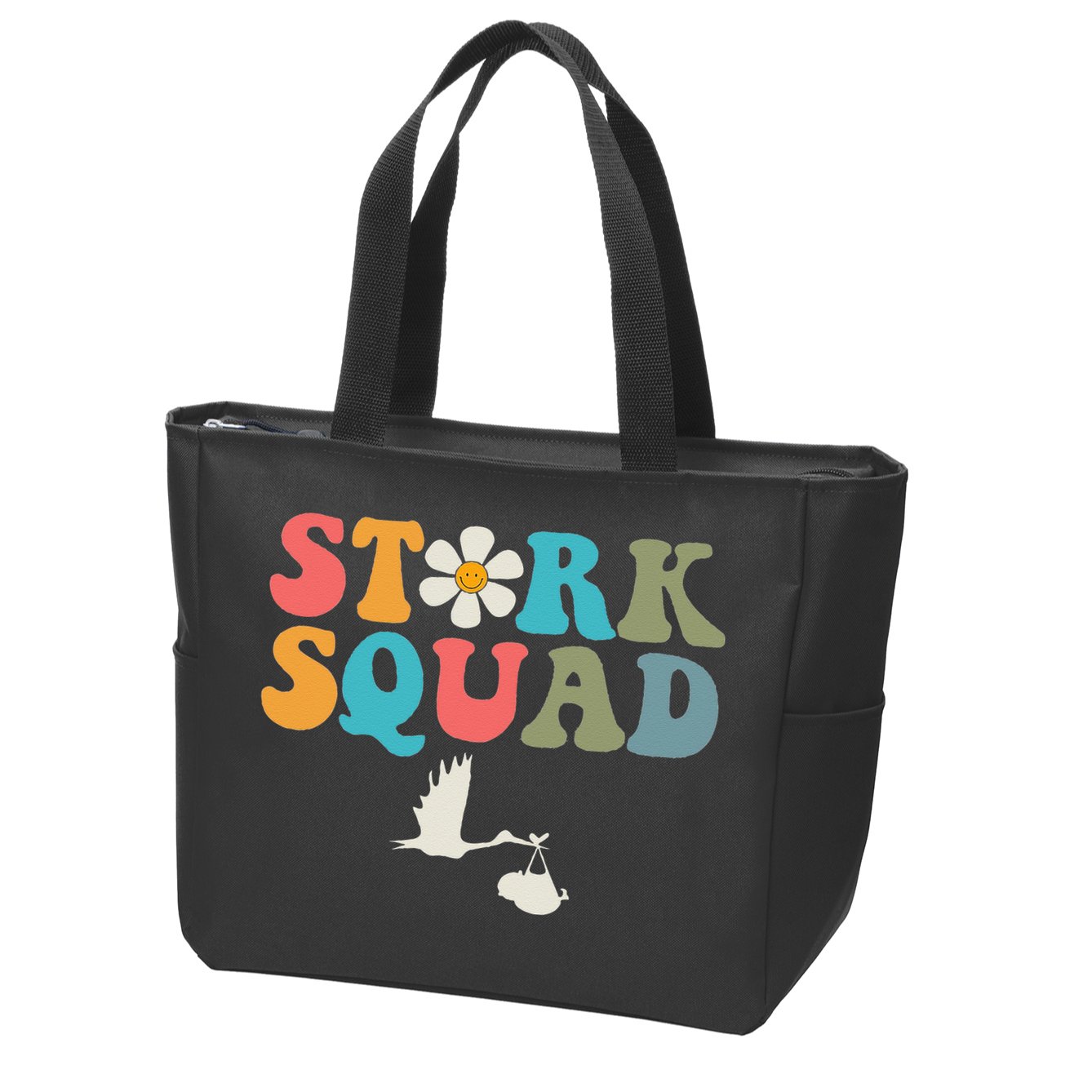 Stork Squad Labor & Delivery Nurse L&D Mother Baby Zip Tote Bag
