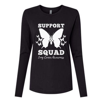 Support Squad Lung Cancer Awareness Womens Cotton Relaxed Long Sleeve T-Shirt