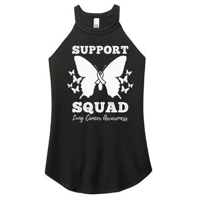 Support Squad Lung Cancer Awareness Women’s Perfect Tri Rocker Tank