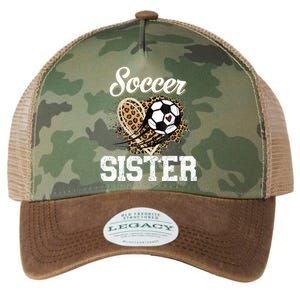 Soccer Sister Leopard Funny Soccer Sister Mother's Day Legacy Tie Dye Trucker Hat