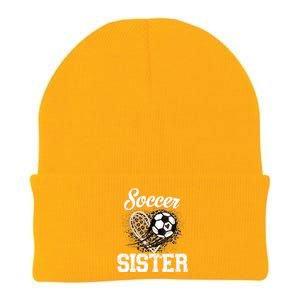 Soccer Sister Leopard Funny Soccer Sister Mother's Day Knit Cap Winter Beanie