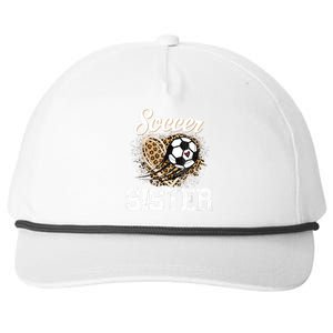 Soccer Sister Leopard Funny Soccer Sister Mother's Day Snapback Five-Panel Rope Hat