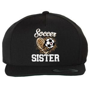 Soccer Sister Leopard Funny Soccer Sister Mother's Day Wool Snapback Cap