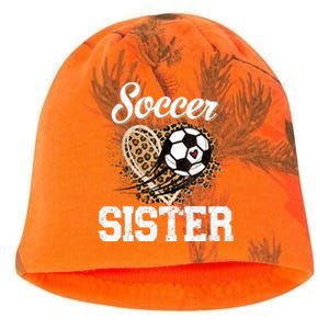 Soccer Sister Leopard Funny Soccer Sister Mother's Day Kati - Camo Knit Beanie