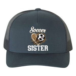 Soccer Sister Leopard Funny Soccer Sister Mother's Day Yupoong Adult 5-Panel Trucker Hat