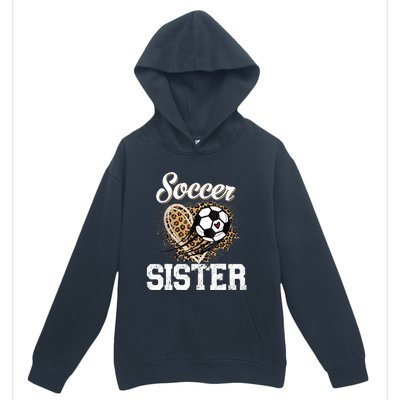 Soccer Sister Leopard Funny Soccer Sister Mother's Day Urban Pullover Hoodie