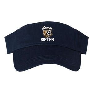 Soccer Sister Leopard Funny Soccer Sister Mother's Day Valucap Bio-Washed Visor