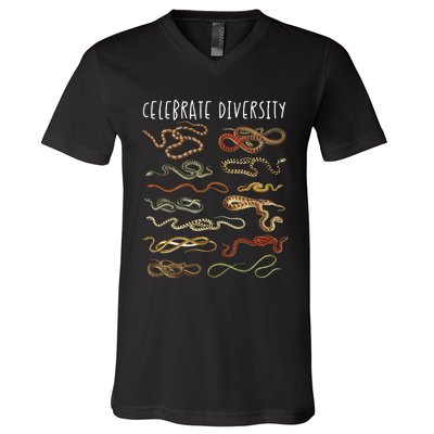 Snake Snake Lover Types Of Snakes Snakes V-Neck T-Shirt